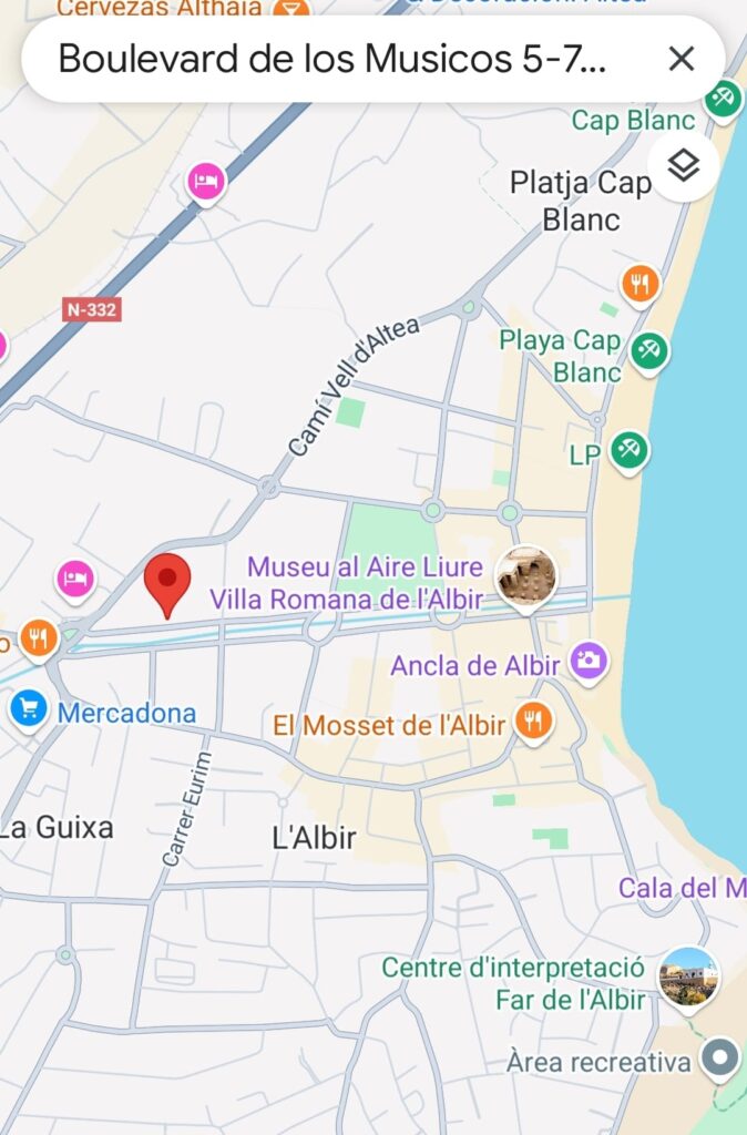 kaart van Albir zodat je ziet hoe dichtbij het strand is